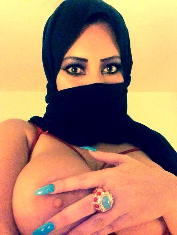big tits selfie woman in jihab