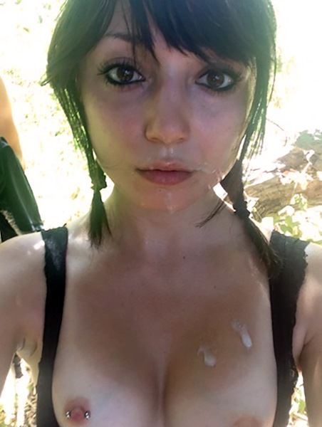 facialized pigtailed cam girl