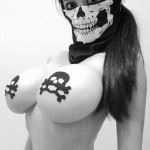 young girl with massive tits and black skeleton sarf