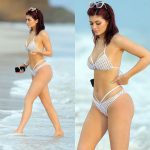 Kylie Jenner walking on the beach